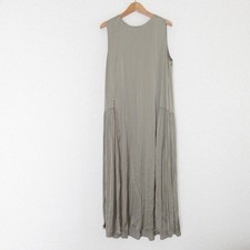 ...& DEAR Sleeveless Side Gathered Long Dress, Size 38, Khaki Women USED