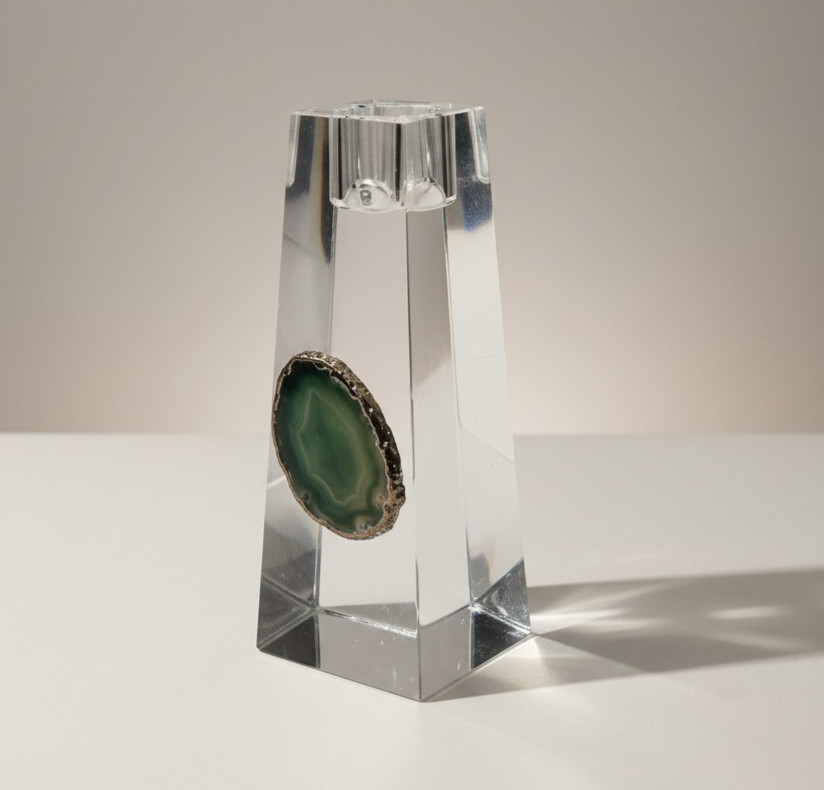 Green Agate Gold Trim 5.75" Home Decor