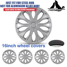 Universal 16" Hubcap Set of 4 R16 Hub Caps Replacement Snap On Wheel Rim Cover