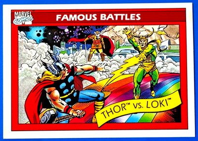 1990 Impel Marvel Universe #122 Thor/Loki Famous Battles Marvel Comics