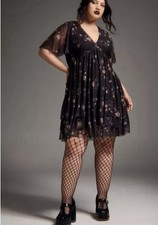 NWOT TORRID Nightfall Tiered Mesh Mini Dress