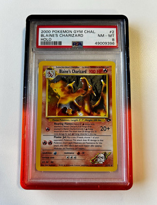 2000 Pokemon Gym Challenge Blaine's Charizard 2/132 Holo PSA 8 Cert 49009396