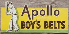 Vintage Apollo Boy's Belts Cardboard Counter Top Display Sign NOS