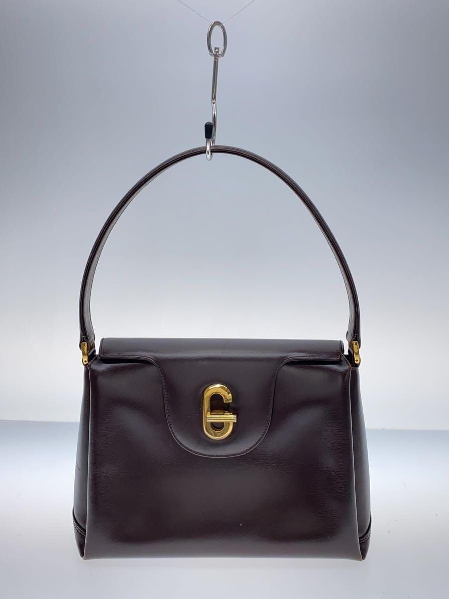 Vintage GUCCI brown leather handbag in plain design