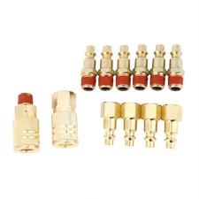 12 Pcs Quick Coupler Pneumatic Brass Plated Iron Quick Fitting Connector NPT
