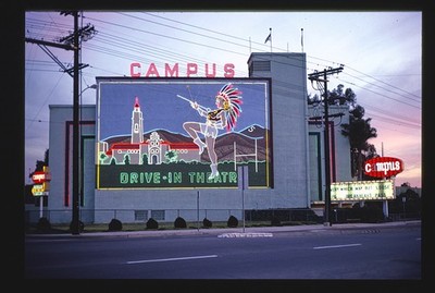 Photo:San Diego California Campus Drive-In Theater El Cajon Blvd 1979 Neon