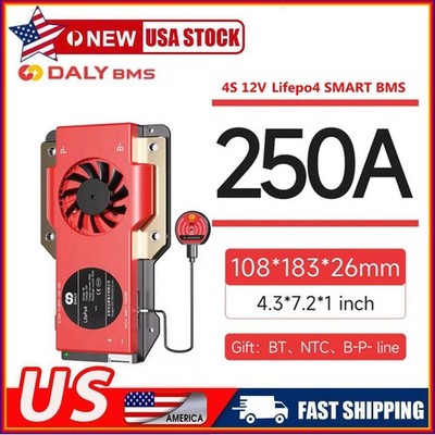 Daly Smart BMS 4S 12V 250A LiFePo4 Battery BMS (Fan) w/Balance+Bluetooth Module