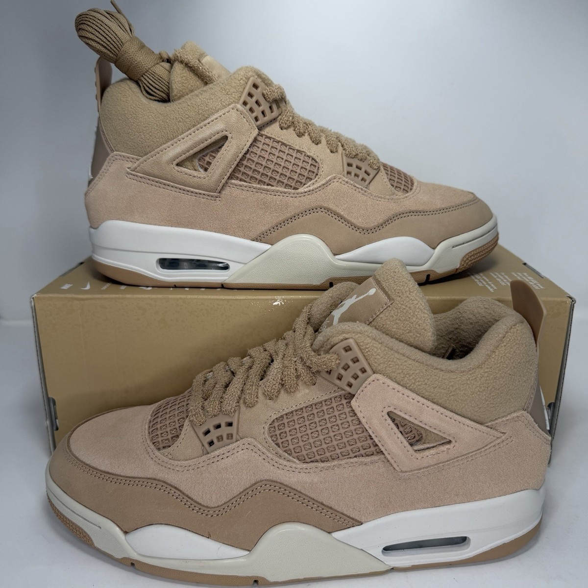 Nike Air Jordan 4 Retro Cozy Girl Hemp Light Brown Womens 12W