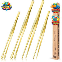 Pinzetten Set Edelstahl 10'' 12'' Goldene KüChenpinzette FüR Kochen Grillen