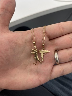 Supreme F/W 2015 14k Uzi Pendant *rare*