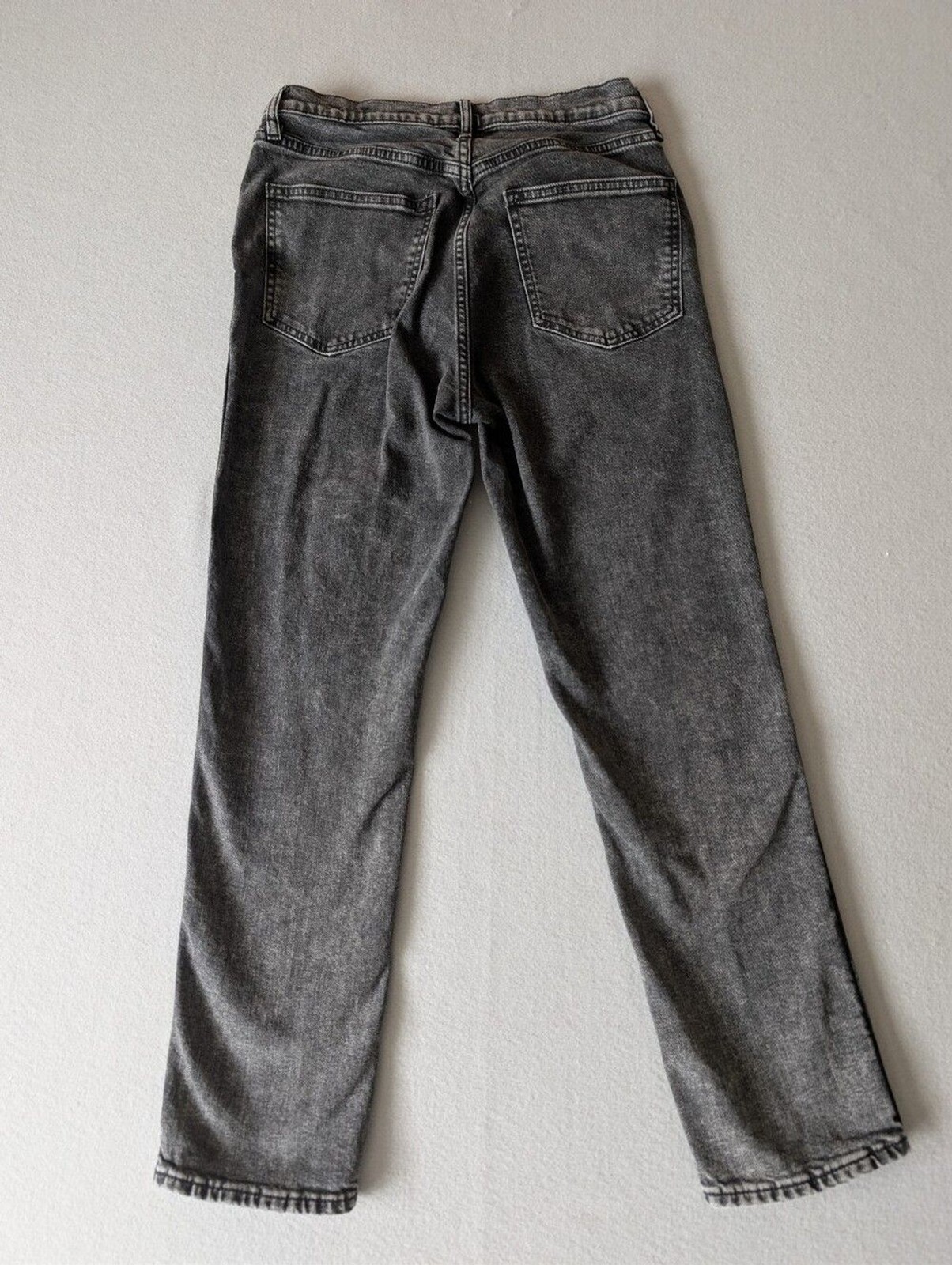 Gap High Rise Vintage Slim Straight Acid Wash Black Distressed Jeans Sz 6/28 image 5
