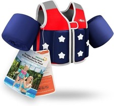 Toddler Swim Vest 2 Small Patriotic Stars USA Floaties Toddler 20-30lbs NEW