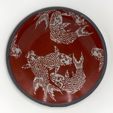 Cuenco de porcelana y peltre de pescado Koi artículos de porcelana japonesa