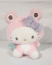 Large Pink hello kitty frog suit kigurumi plush cute size 11  big fluffy