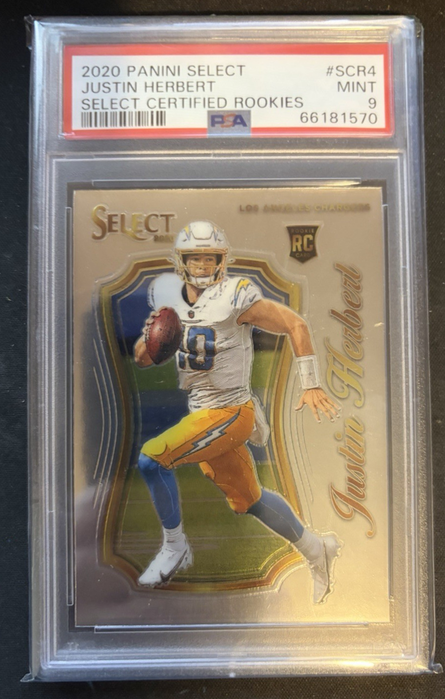 2020 Panini Select - Justin Herbert RC - Select Certified Rookies - PSA 9