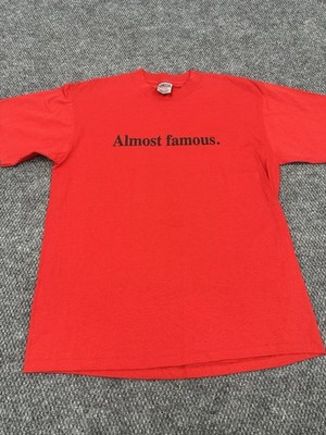 Vintage Almost Famous Size Large T-Shirt Single Stitch Red 90s Y2K Tee