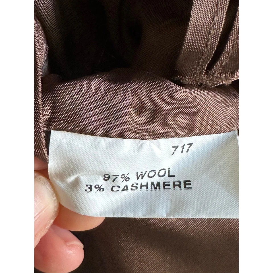 Jos A. Bank Cashmere/Wool Mens Overcoat Size 44L Chocolate Brown  - Image 2 of 4