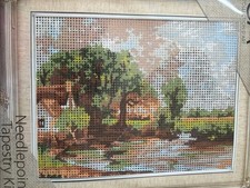 Collection D Art Printed needlepoint tapestry kit With Floss Needle 20x25 Cm