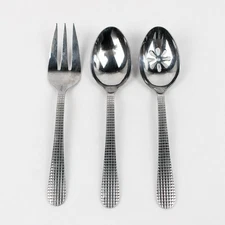 Set of 3 Isaac Mizrahi ISZ4 Stainless Steel Serving Spoons and Fork