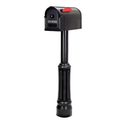 Postal PRO Madison Mailbox and Post Kit Black Mailbox Combo Set
