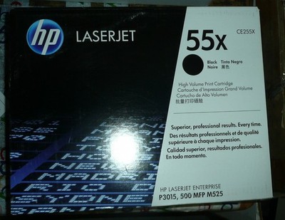NEW Genuine HP 55X CE255X High Capacity Black Toner LaserJet P3015, MFP ...