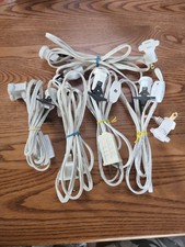 Lot of 5 Single Lamp Cords for Christmas Villages Houses No Bulbs Cord Switch