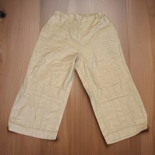 Flax Organic Cotton Pants Cropped Wide Legs Size S Pull On Elastic Waist Vintage