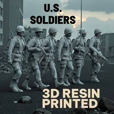 WW2 US 1/35 Scale Infantry Diorama 6 Soldiers 3D Resin Printed USA MADE