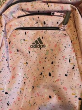 adidas Kids Backpack Pink Multicolor Splatter Adjustable Strap Recycled Polyest