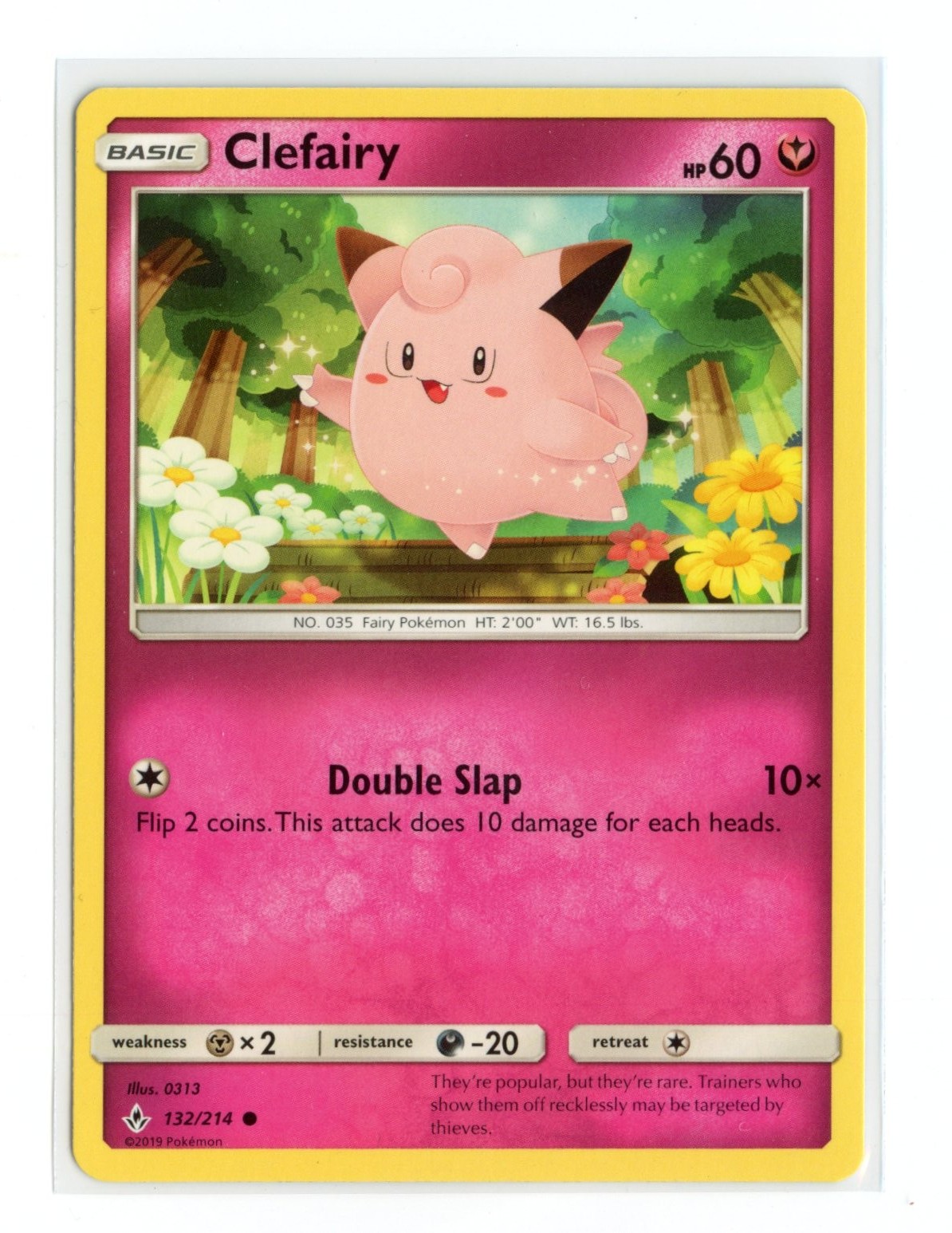 Clefairy 132/214 Common Normal SM - Unbroken Bonds Pokemon LP