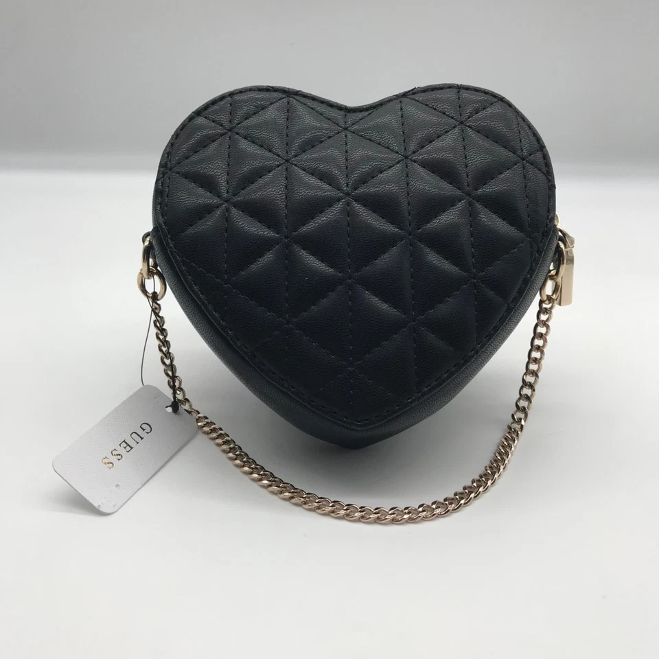 Guess Black Quilted Kori Heart Bag - Image 2 of 4