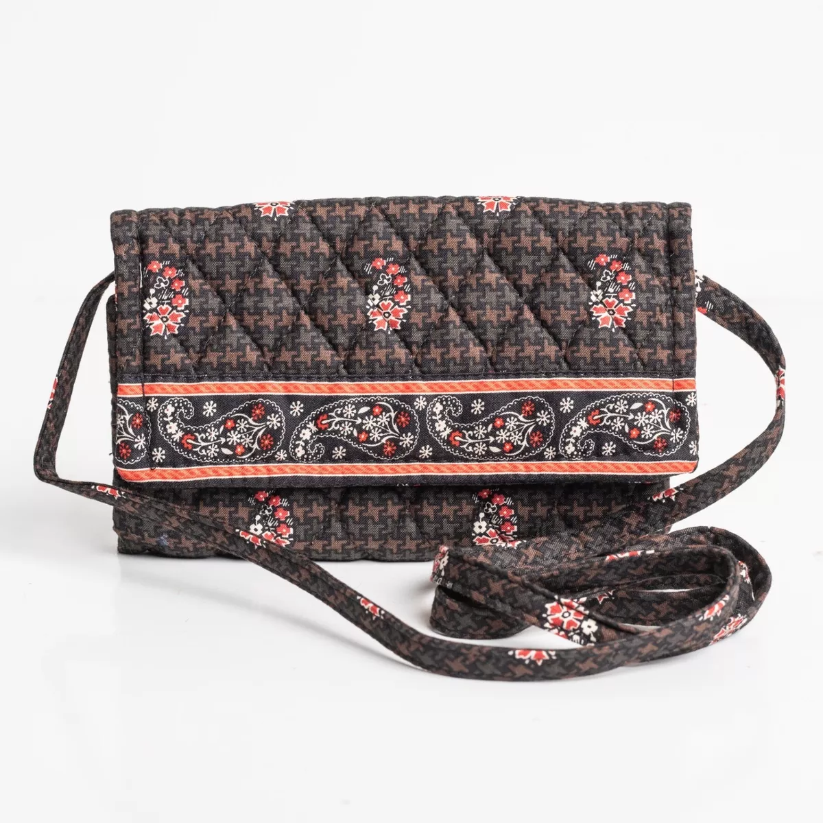 Vera Bradley Small Crossbody Wallet Bag Houndstooth Brown NWT | eBay