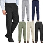 MENS RUGBY TROUSERS FULL ELASTICATED WAIST OFFICE WORK SMART BIG PLUS SIZE PANTS