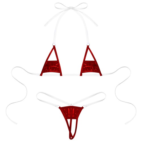 Conjunto de micro bikini metálico brillante para mujer traje de baño sujetador y tanga traje de baño de playa - Imagen 68 de 97