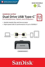 Retail SanDisk Ultra Dual Dvire OTG Type-C USB 64GB 128GB SDDDC2 Flash Pen Thumb