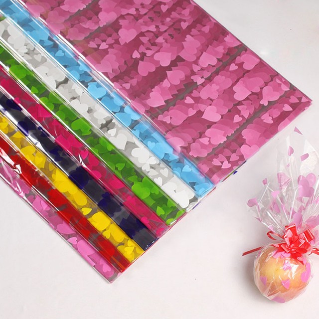 10 Sheets Cellophane Wrapping Paper Christmas Apples Candy Cookies S/M