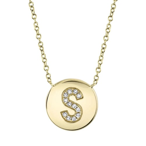 Letter S Diamond Pendant Initial 