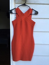 Women bodycon red off shoulder dress size xs , used