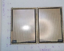 Vintage Ornate Gold-Tone Metal Hinged Bi-Fold Double Picture Frame 4x6.5 ArtDeco