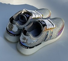 JOHN RICHMOND NEW Women Glitter Silver Metallic Fashion Sneaker EU36/US 5.5