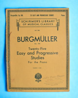 Schirmer's Library of Musical Classics  Burgmuller Op. 100 25 Studies for Piano