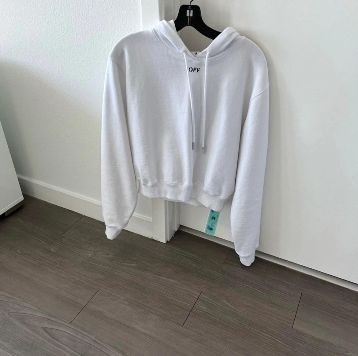 Felpa con cappuccio nuova Off White Stamp Cropped bianca XS