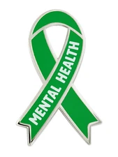 PinMart's Mental Health Green Awareness Ribbon Enamel Lapel Pin