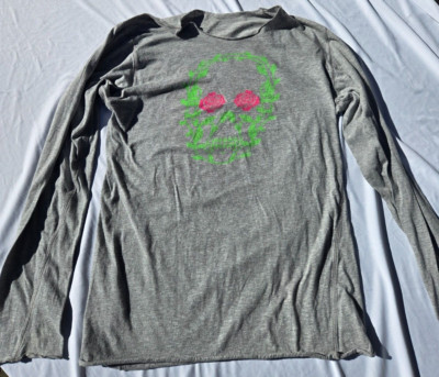 Lucien Pellat-Finet Men's Gray Long Sleeve Pullover Shirt Multicolor Skull