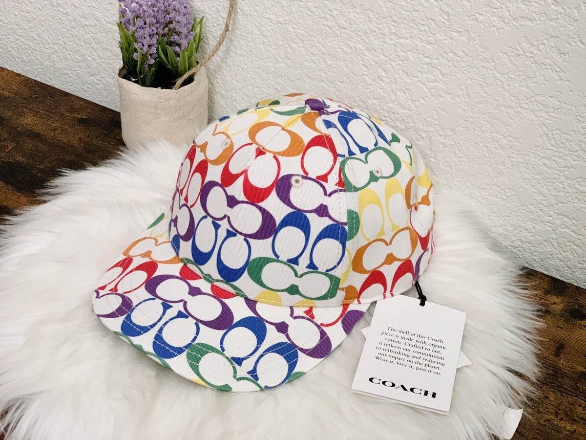 NWT Coach Rainbow Signature Baseball Hat size M/L | eBay