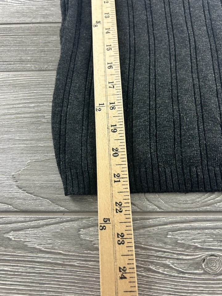 Bugle Boy For Her Gray Long Sleeve Cotton Blend Ribbed T-Shirt Women's Medium - Image 4 of 4