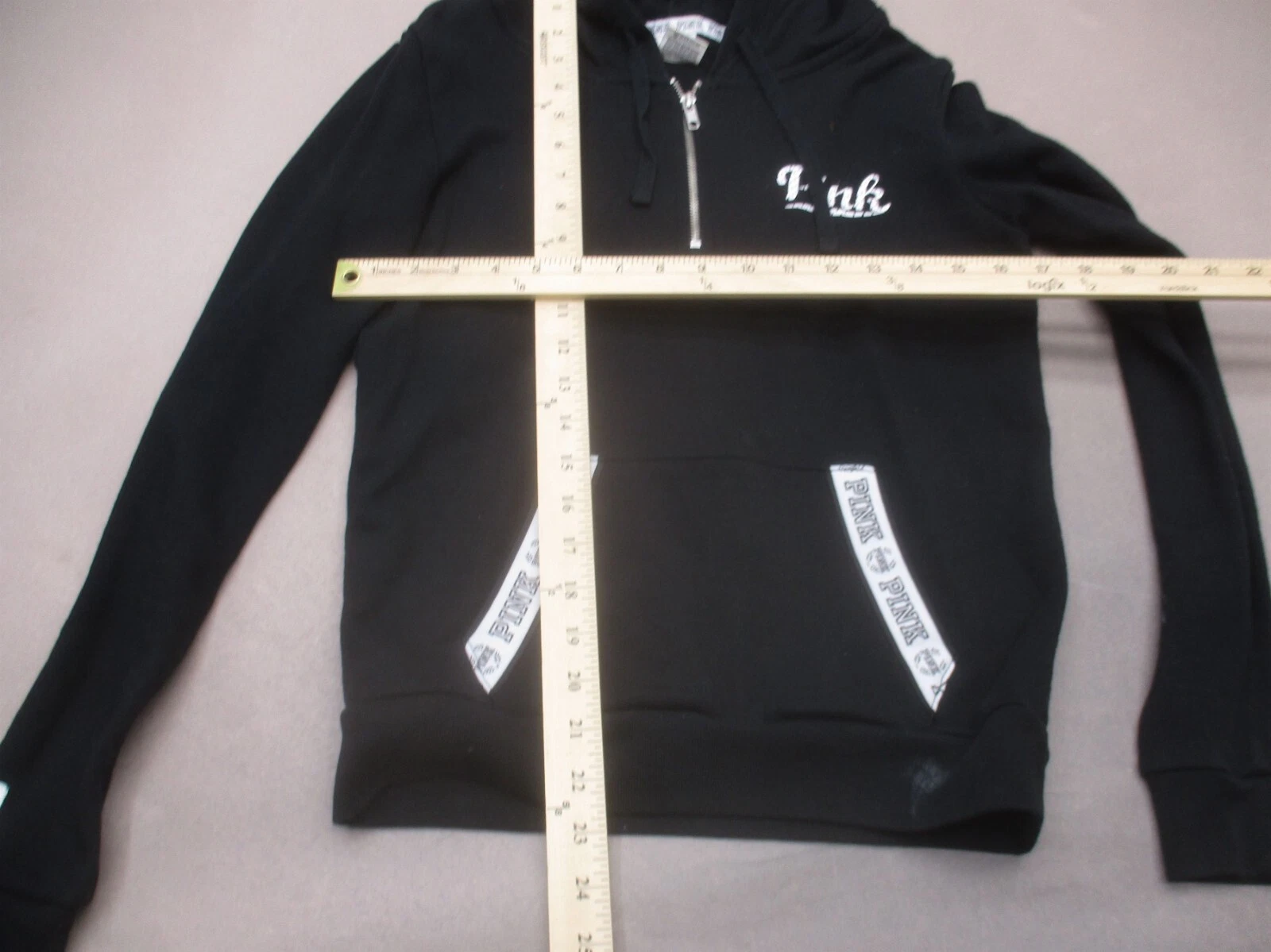 UNDERCOVER Felpa con cappuccio sportiva Victoria's Secret ROSA taglia XS donna misto cotone 1 2 zip 227