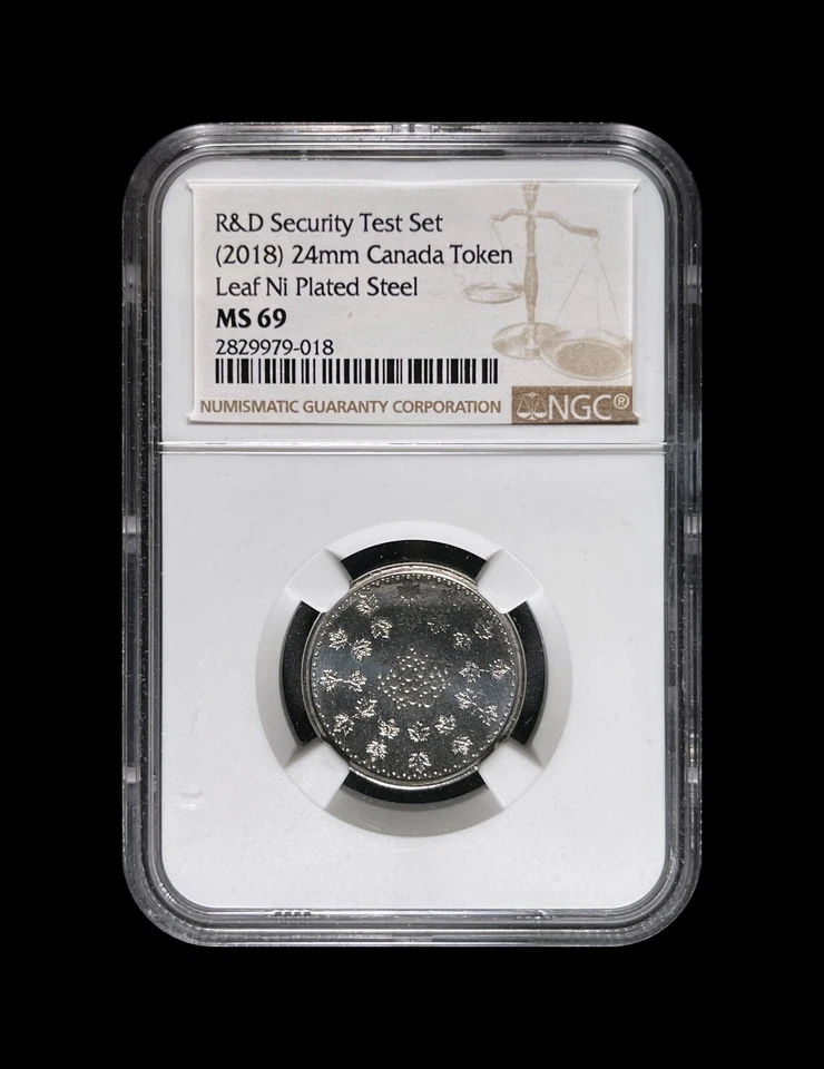 CANADA. 2018, Token - NGC MS69 - Top Pop 🥇 Security Test, Maple Leaf, RARE - Image 2 of 4