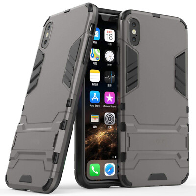 Hybrid Rugged Case Armor Cover [Kickstand] for iPhone XR X XS