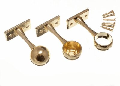 Nuovo 2 X Bianchi Guida Asta Armadio Estremit&agrave; Supporto Presa 19mm 1.9cm